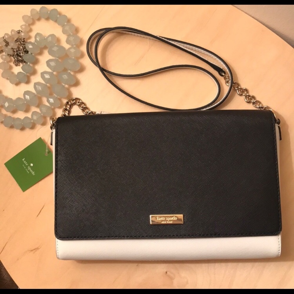 NWT Kate Spade Black and White Crossbody Purse